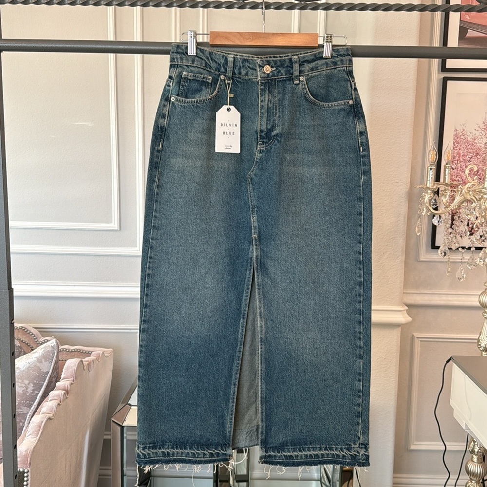 Denim Midi Skirt